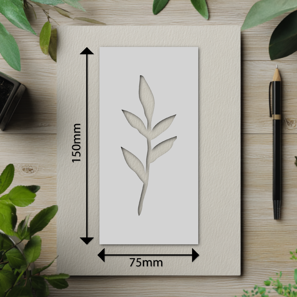 Botanical - Stencil - 75mm x 150mm - AX-M