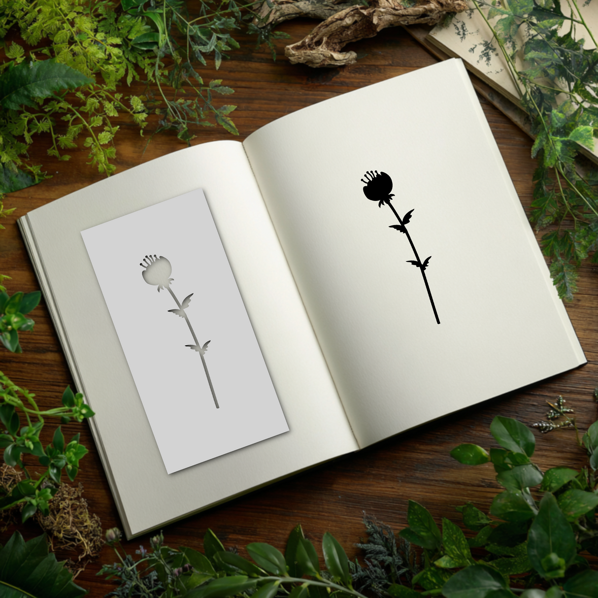 Botanical - Stencil - 75mm x 150mm - AC-M