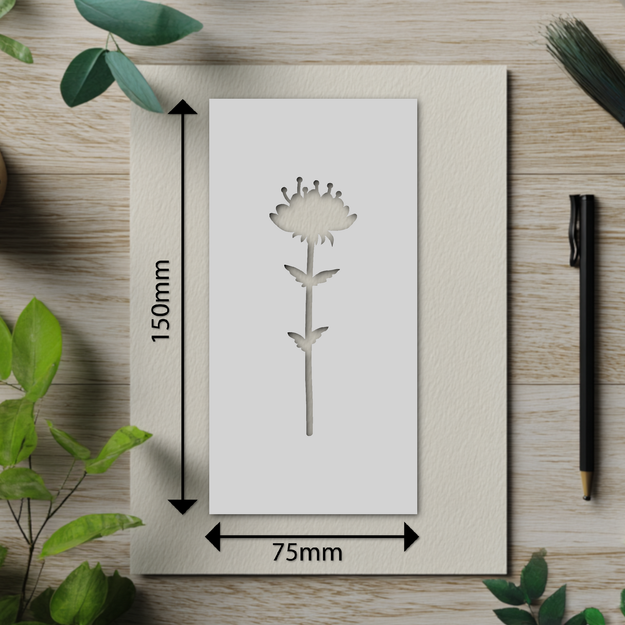 Botanical - Stencil - 75mm x 150mm - AD-M