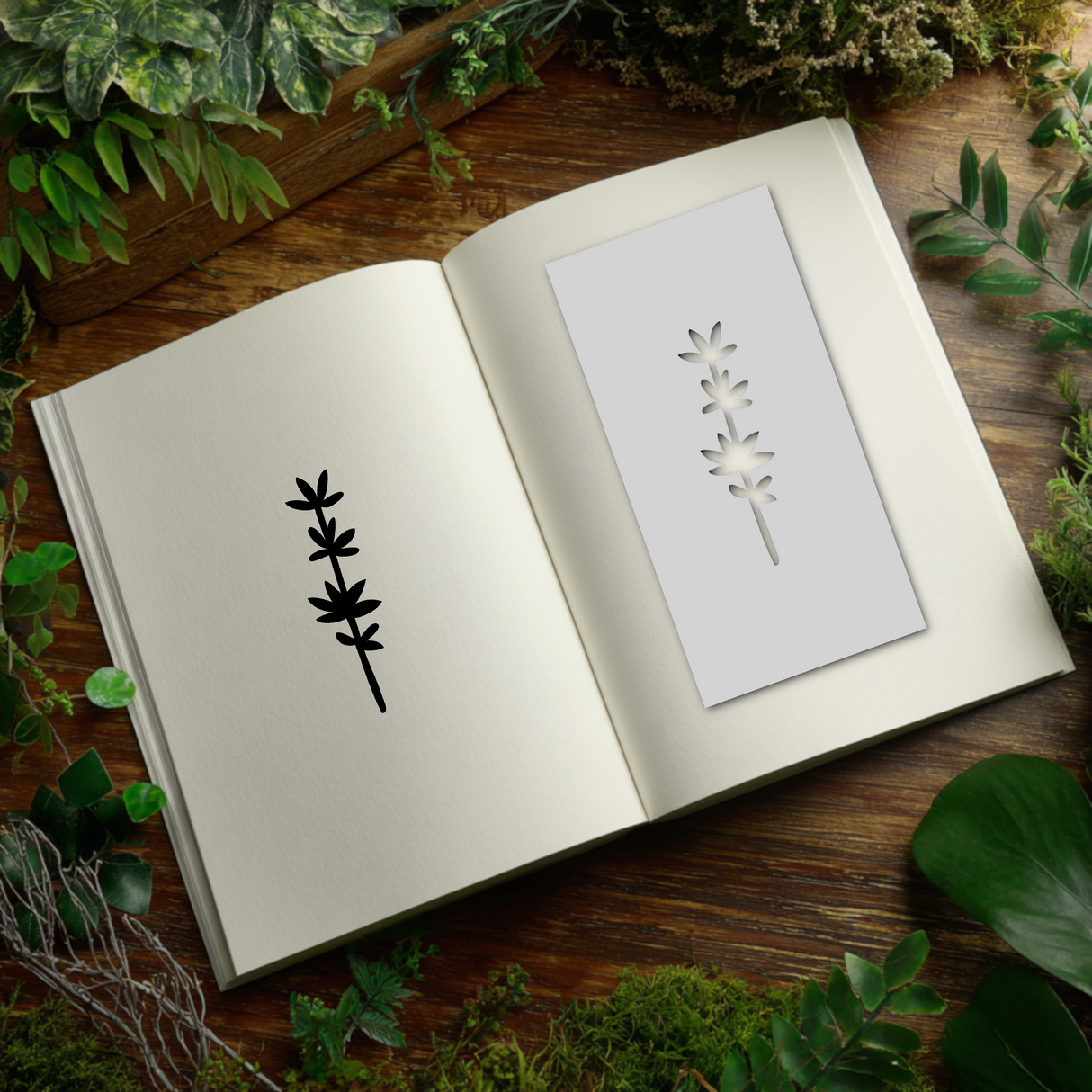 Botanical - Stencil - 75mm x 150mm - AE-M