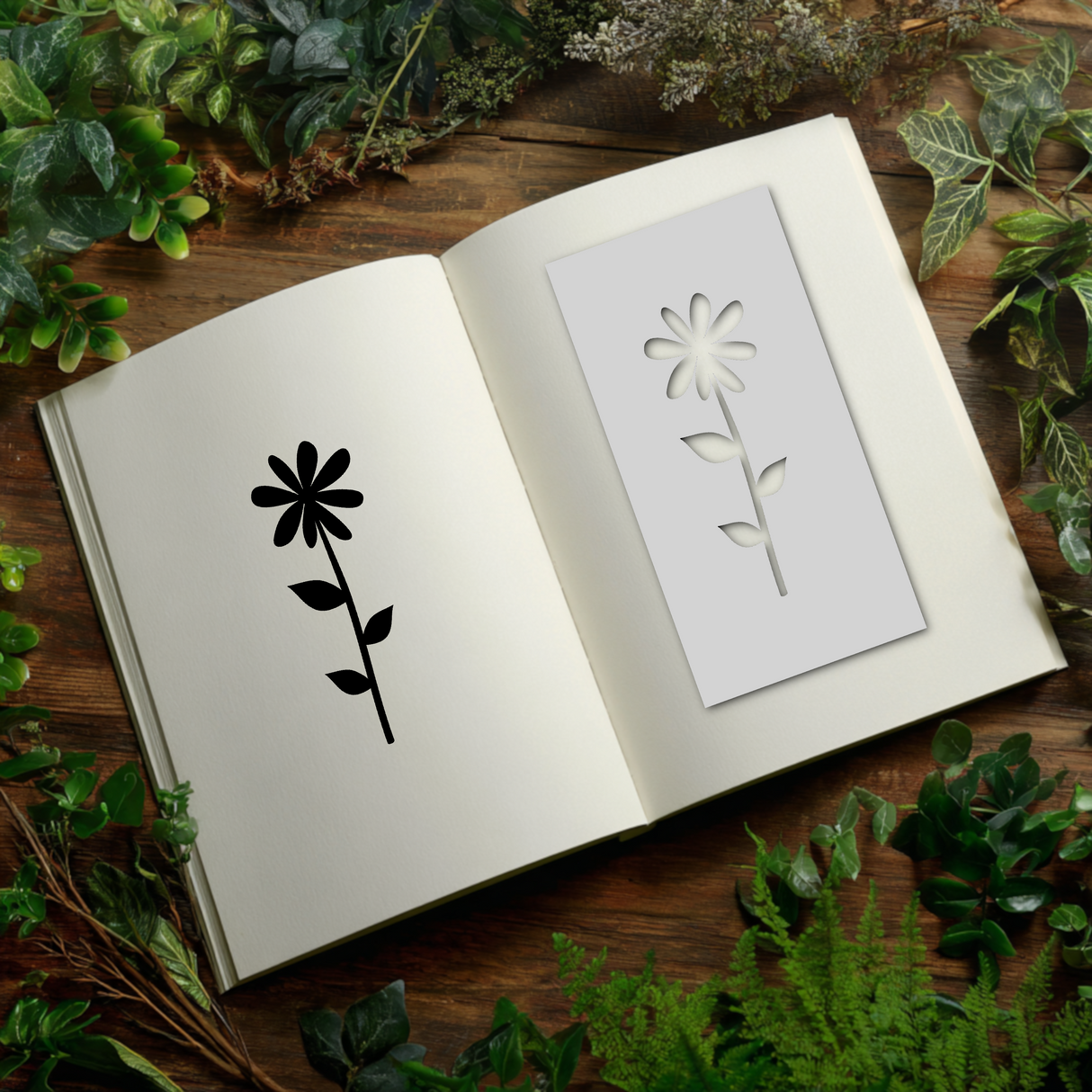 Botanical - Stencil - 75mm x 150mm - AF-M