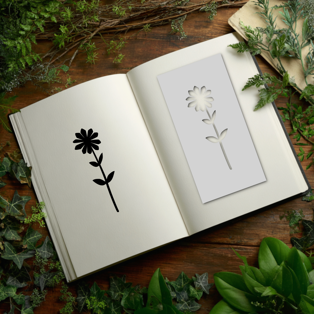 Botanical - Stencil - 75mm x 150mm - AG-M