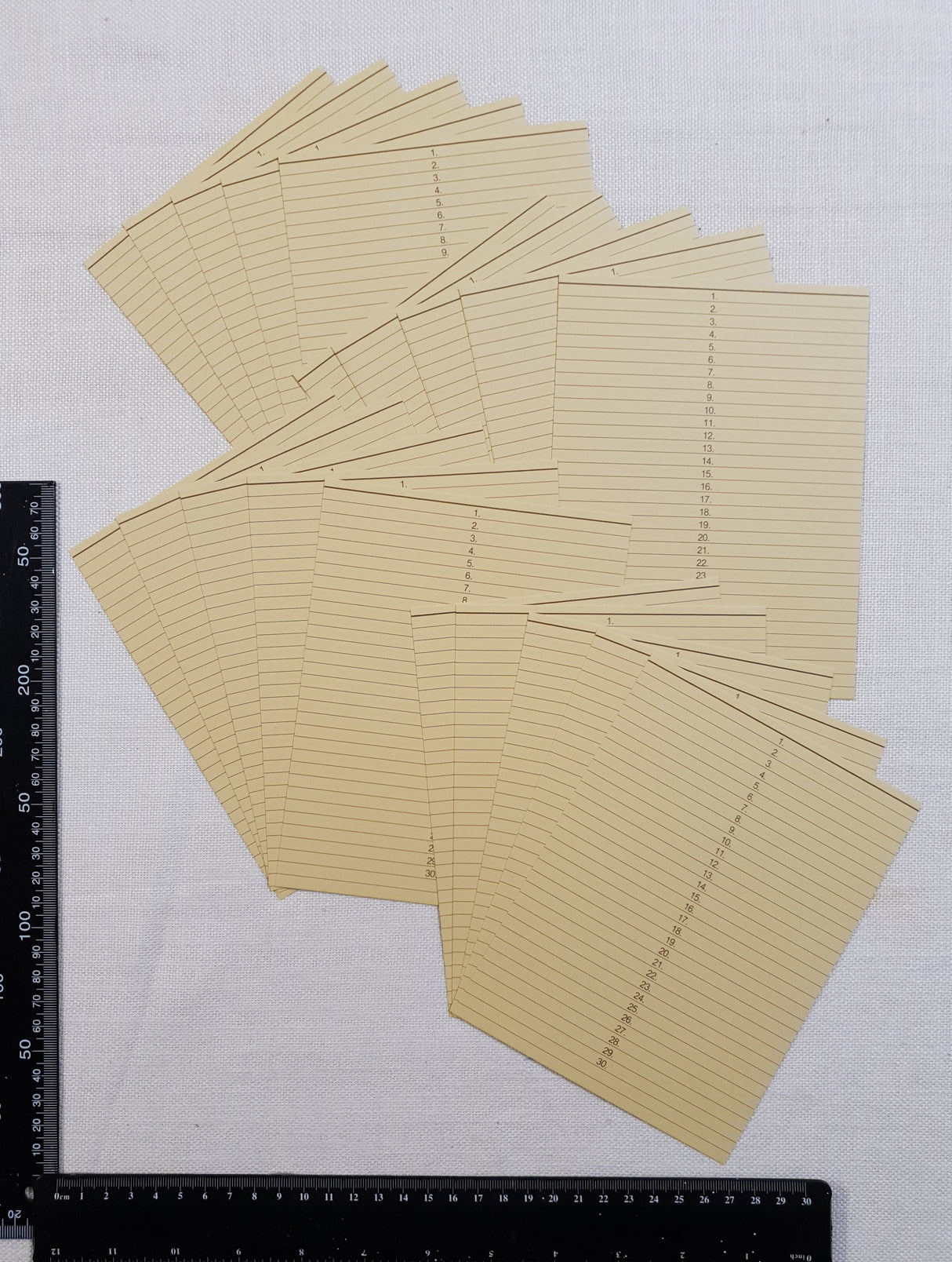 Vintage Index Cards - Set of 20