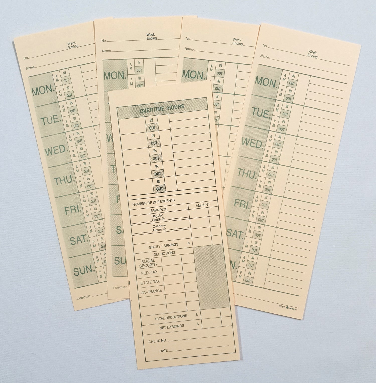 Time Cards Set - Cream