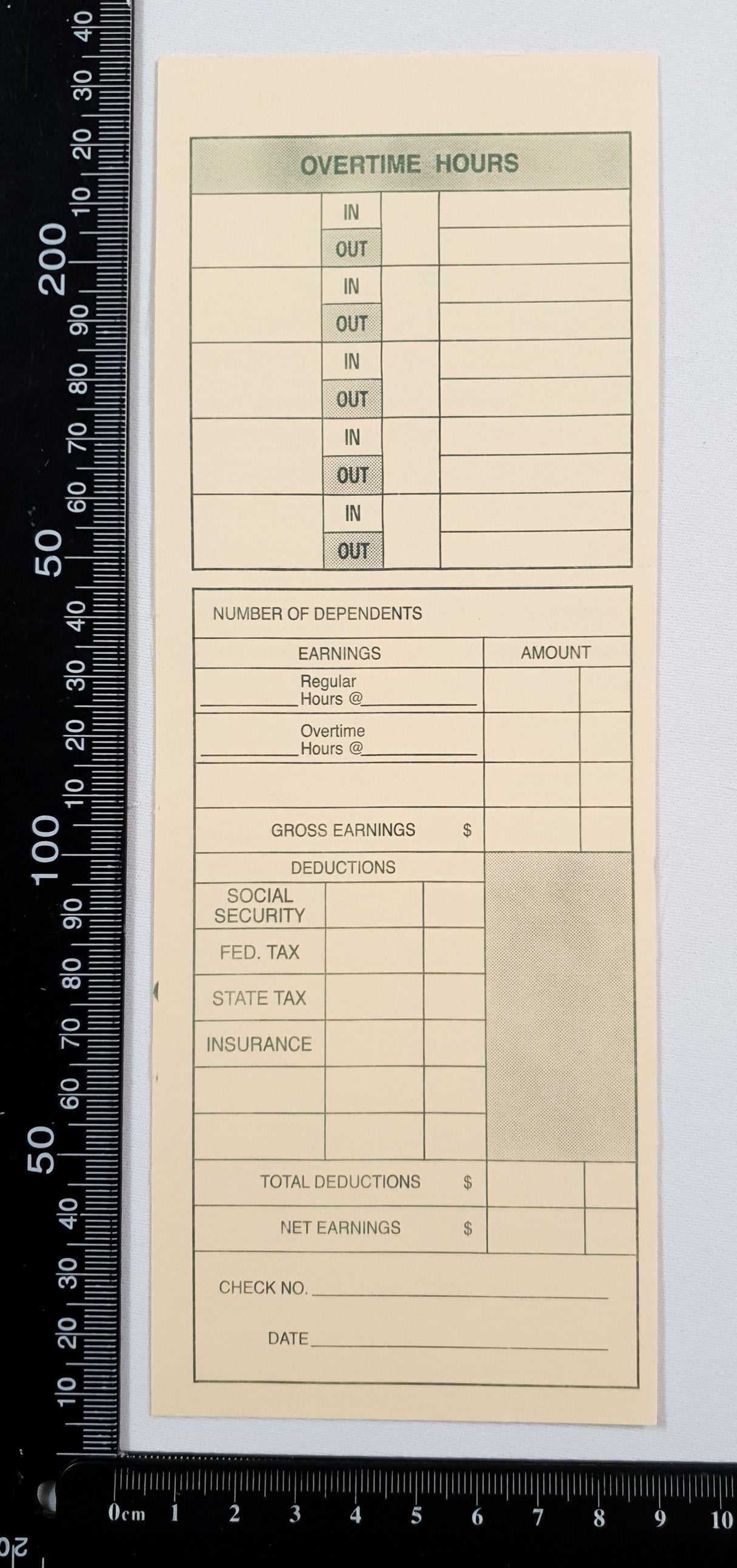 Time Cards Set - Cream