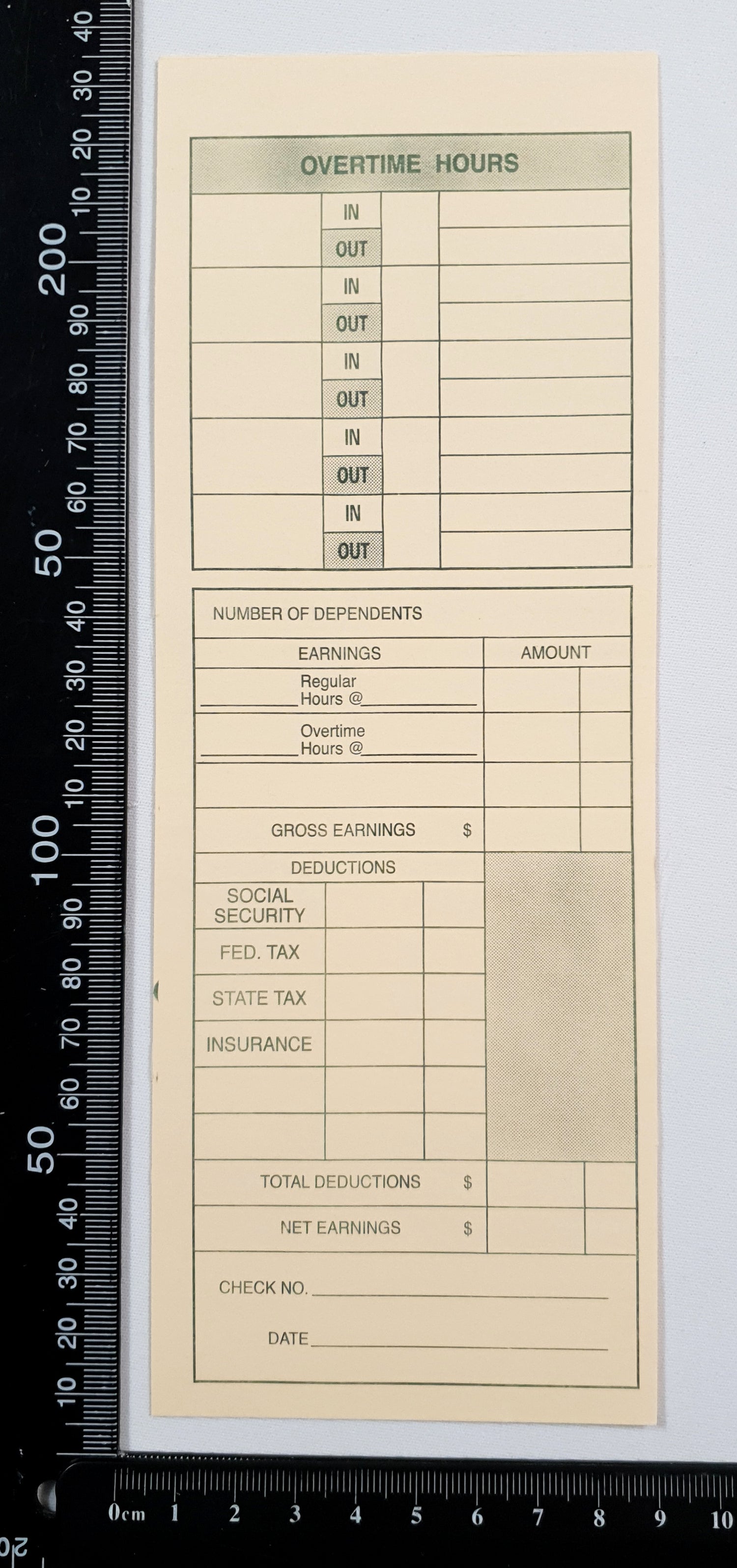 Time Cards Set - Cream