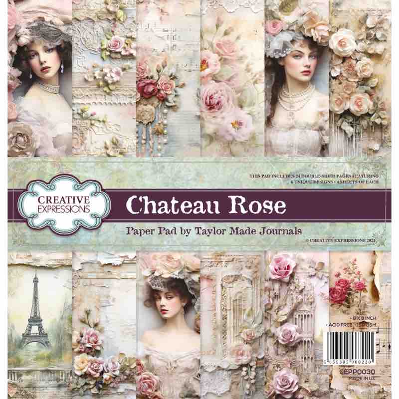 Creative Expressions - Taylor Made Journals - Chateau Rose - 8 in x 8 in Paper Pad