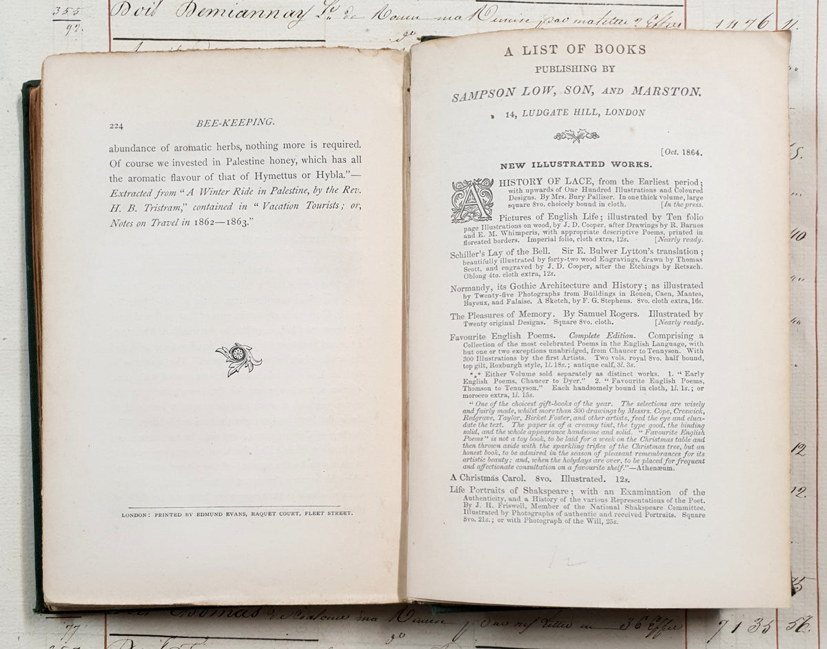 Antique 1864 Bee-Keeping Book – “The Times” Bee-Master – First Edition - DX