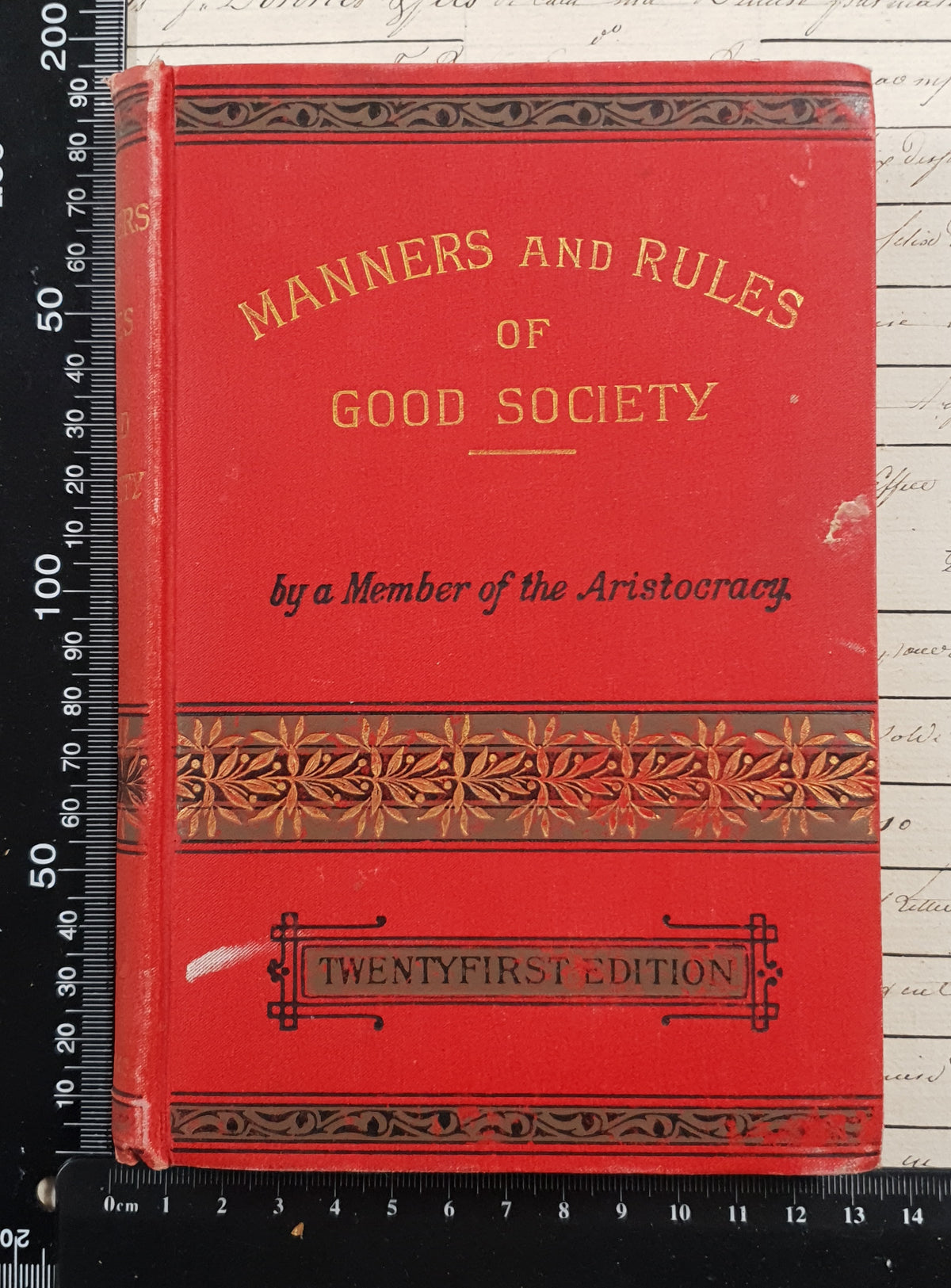 Manners and Rules of Good Society – 1896 – Antique Book - DY