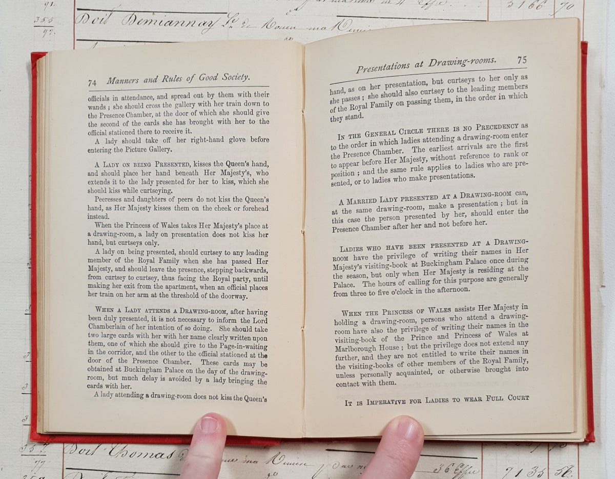 Manners and Rules of Good Society – 1896 – Antique Book - DY