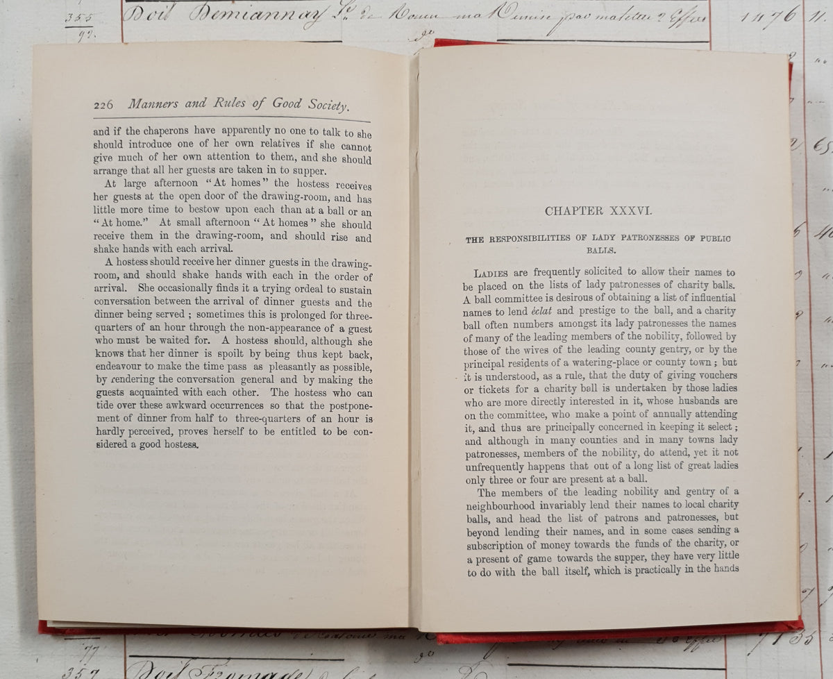 Manners and Rules of Good Society – 1896 – Antique Book - DY