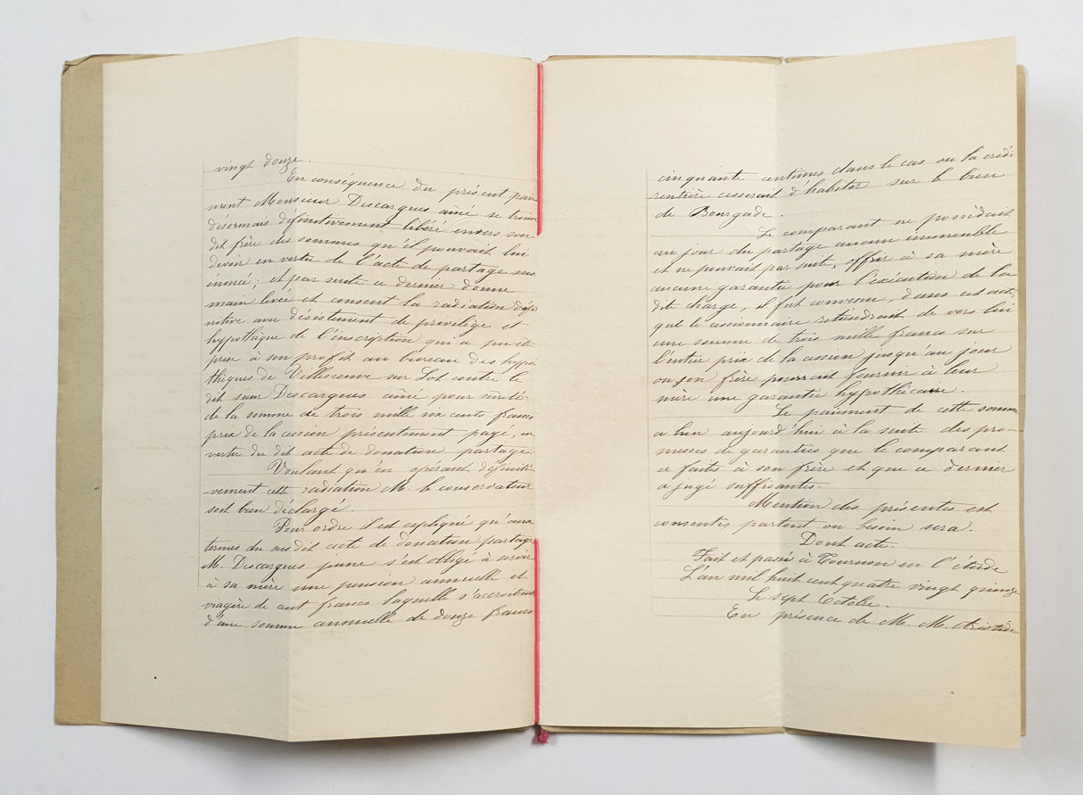 Authentic Antique French 1895 Notaire Document - EZ