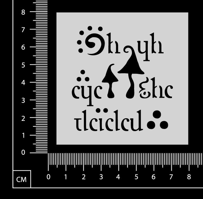 Elvish Mushrooms - B - Stencil - 75mm x 75mm
