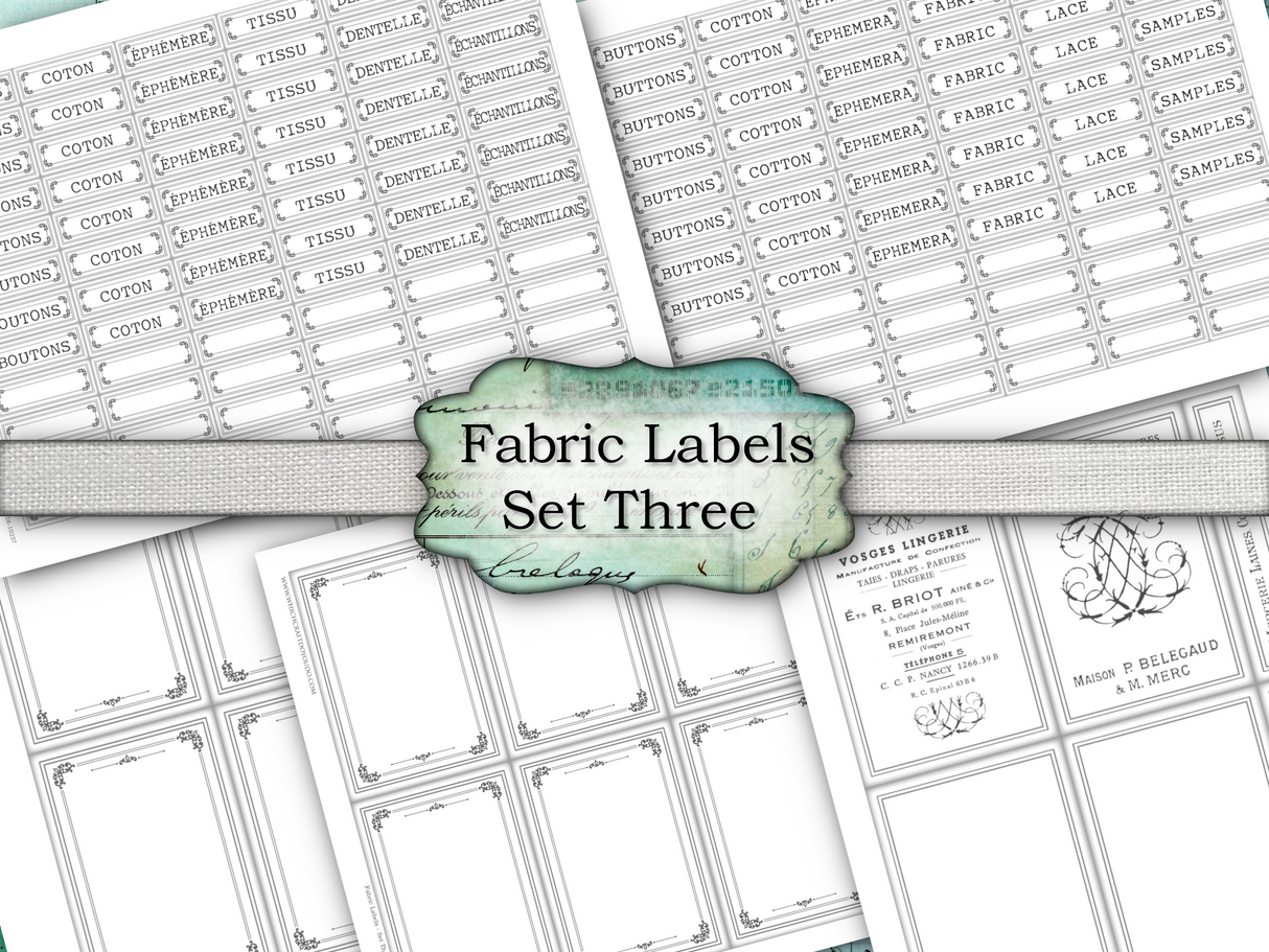 Fabric Labels - Set Three - DI-10237 - Digital Download