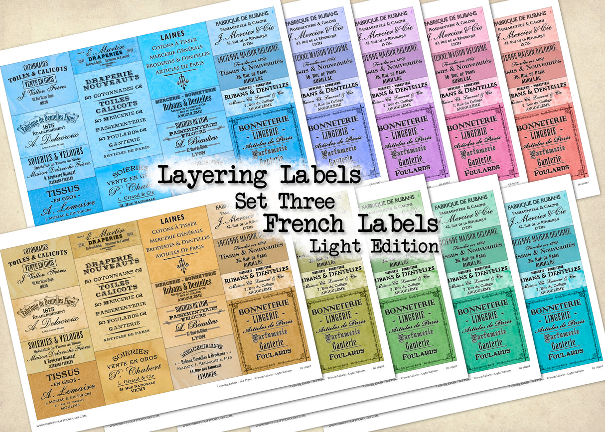 Layering Labels - Set Three - French Labels - Light Edition - DI-10287 - Digital Download