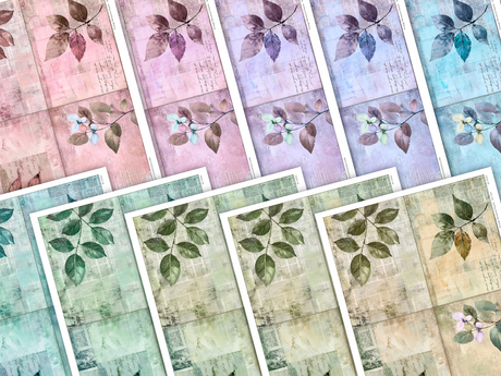 Grungy Botanical Panels - Set One - DI-10302 - Digital Download