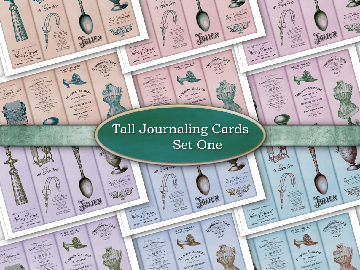 Tall Journaling Cards - Set One - DI-10246 - Digital Download