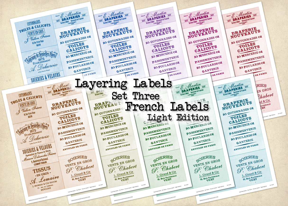 Layering Labels - Set Three - French Labels - Light Edition - DI-10287 - Digital Download