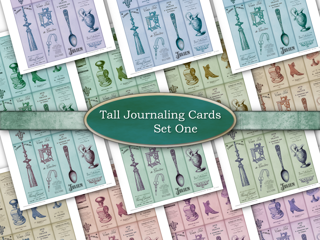 Tall Journaling Cards - Set One - DI-10246 - Digital Download