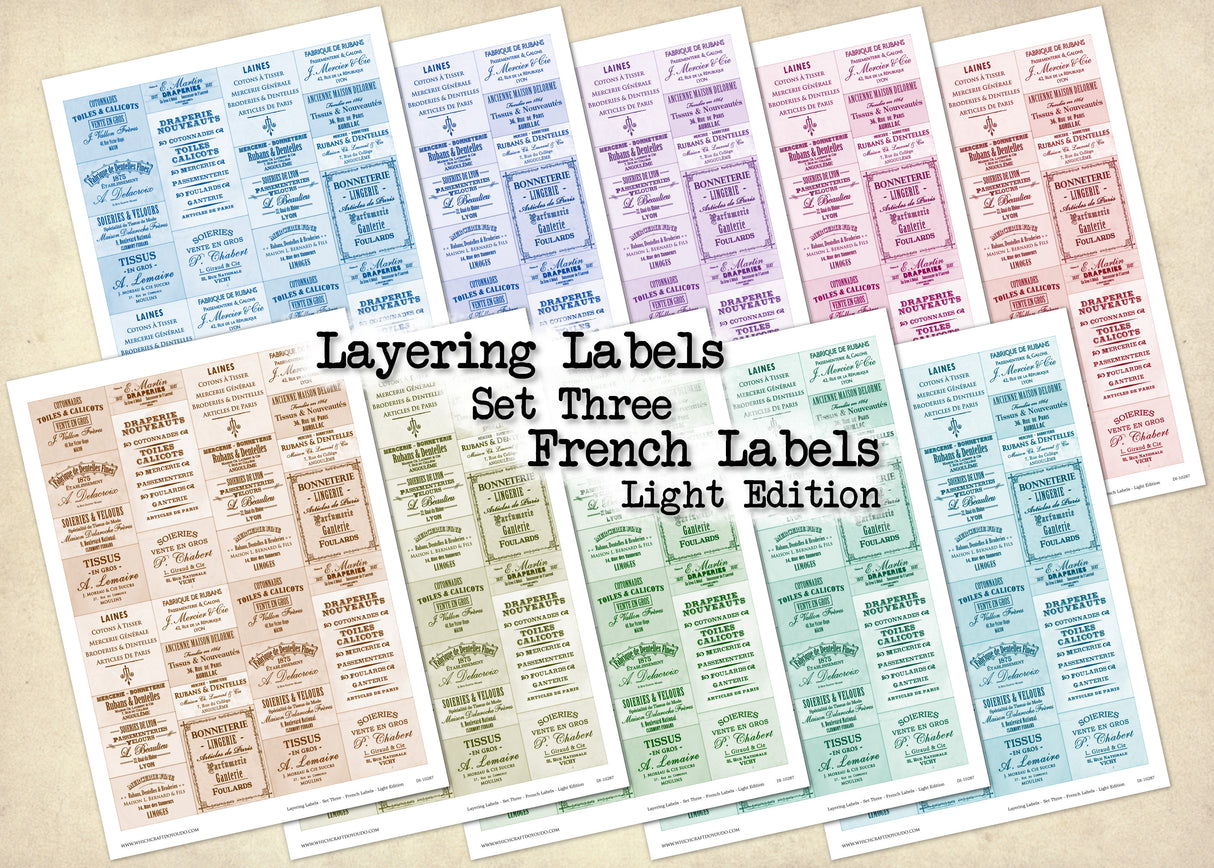 Layering Labels - Set Three - French Labels - Light Edition - DI-10287 - Digital Download