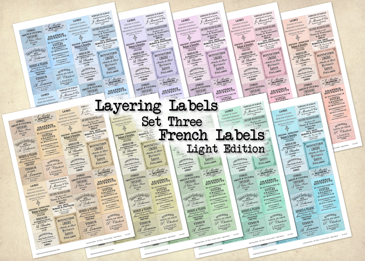 Layering Labels - Set Three - French Labels - Light Edition - DI-10287 - Digital Download