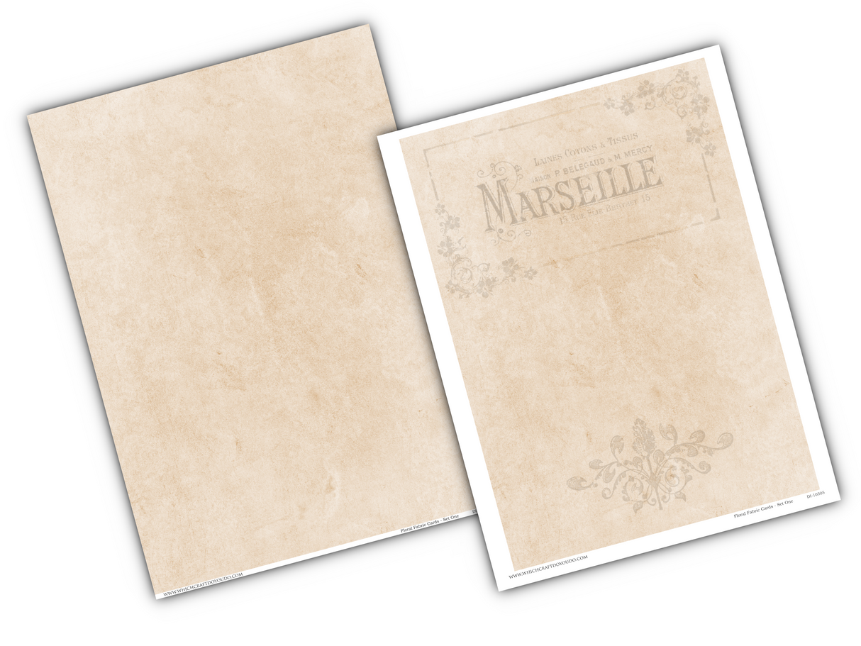 Floral Fabric Cards - Set One - DI-10305 - Digital Download
