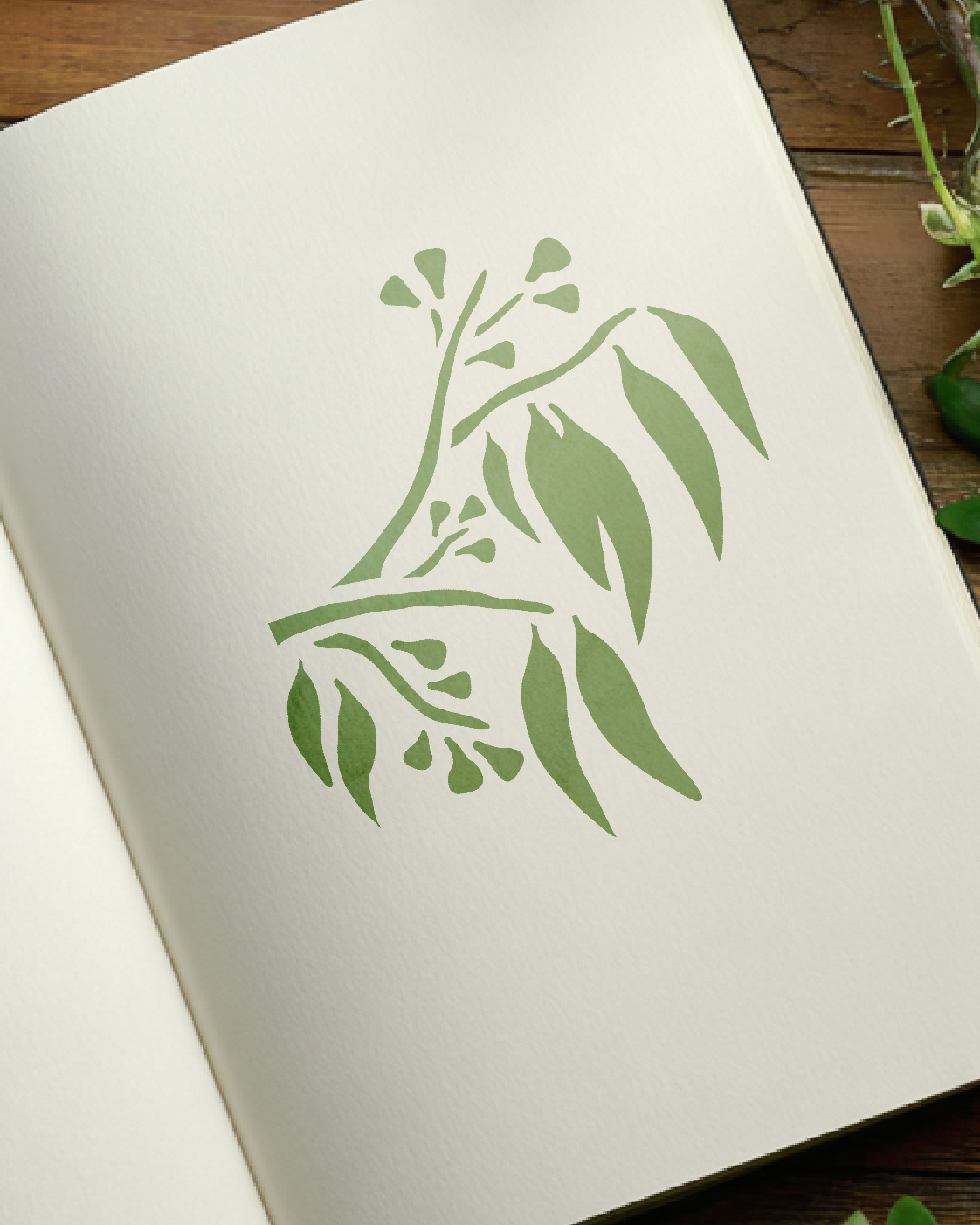 Eucalyptus - Stencil - 150mm x 150mm