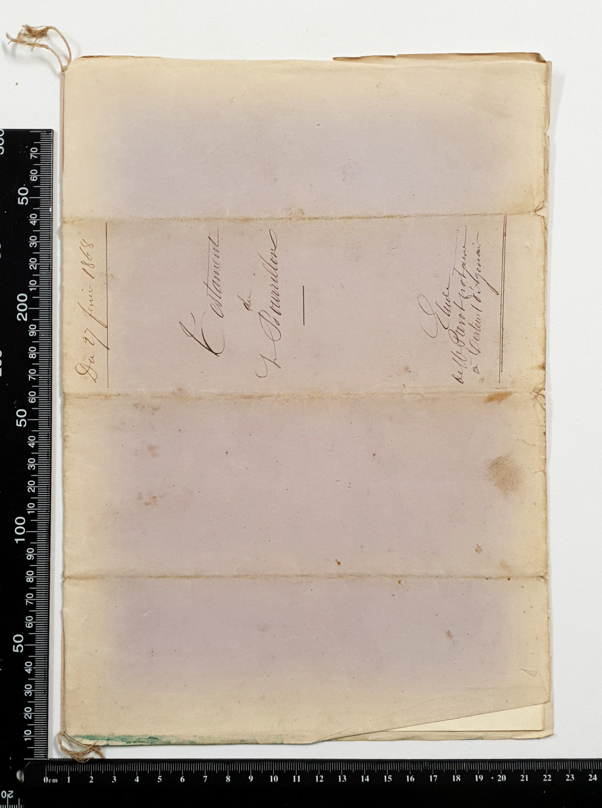 Authentic Antique French 1868 Notaire Document - FB