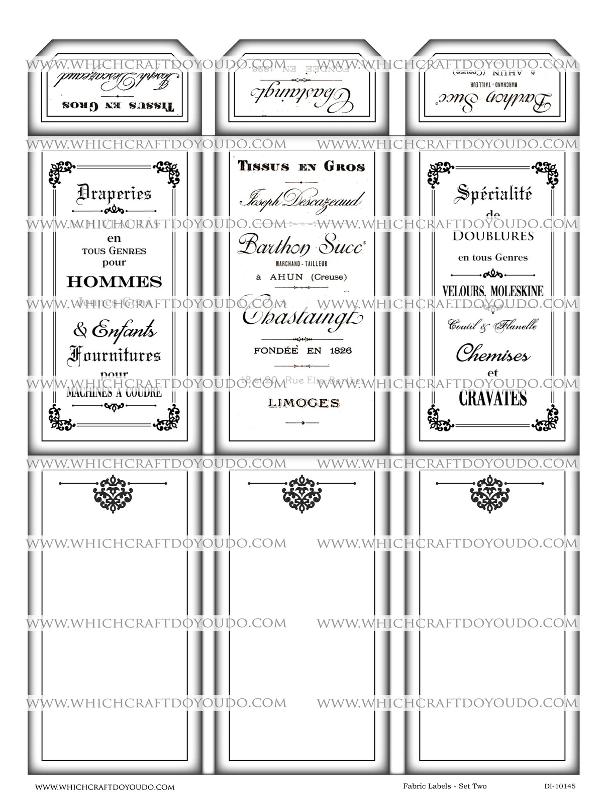 Fabric Labels - Set Two - DI-10145 - Digital Download