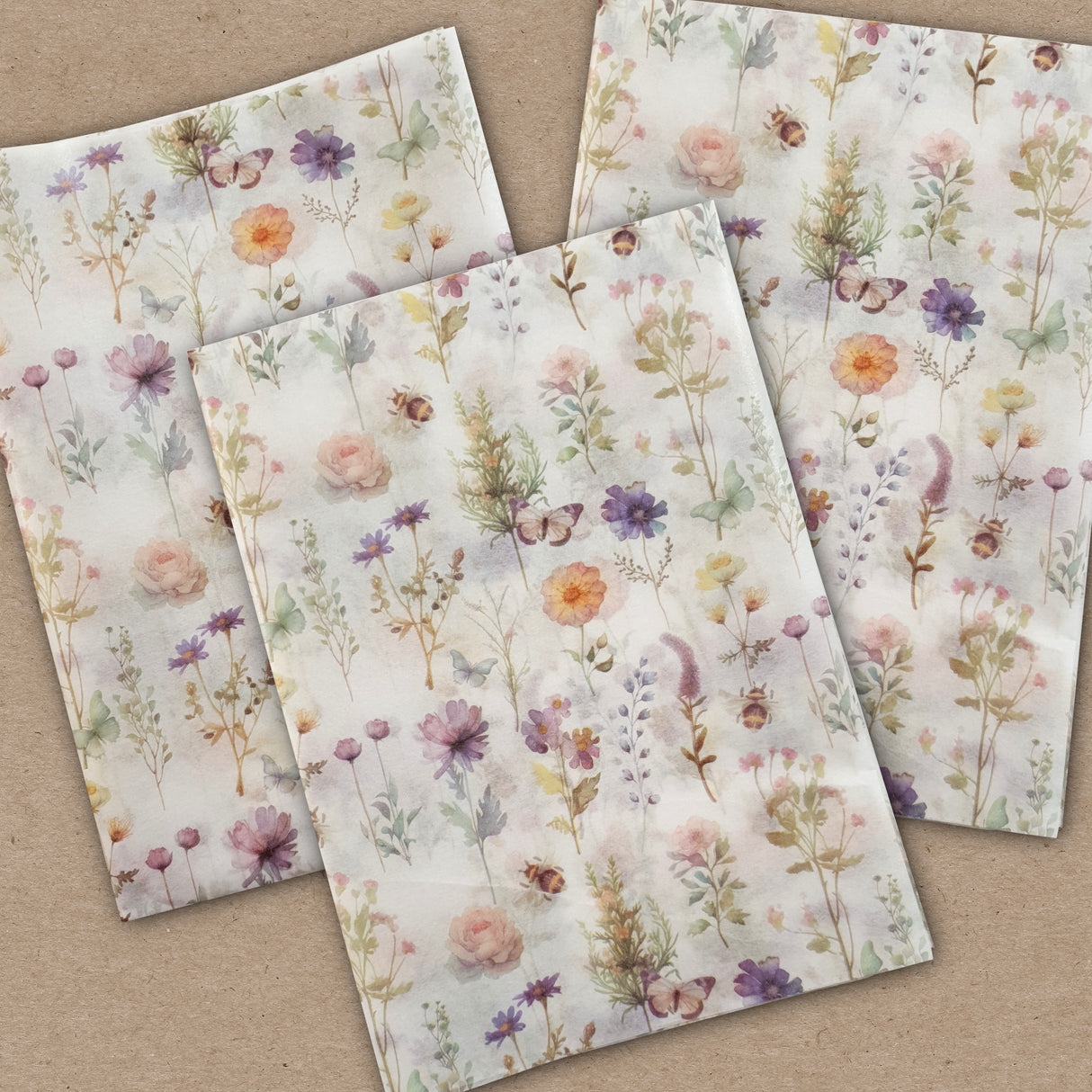 Decoupage Tissue Sheets - Spring Blooms - Set of 3 Pieces