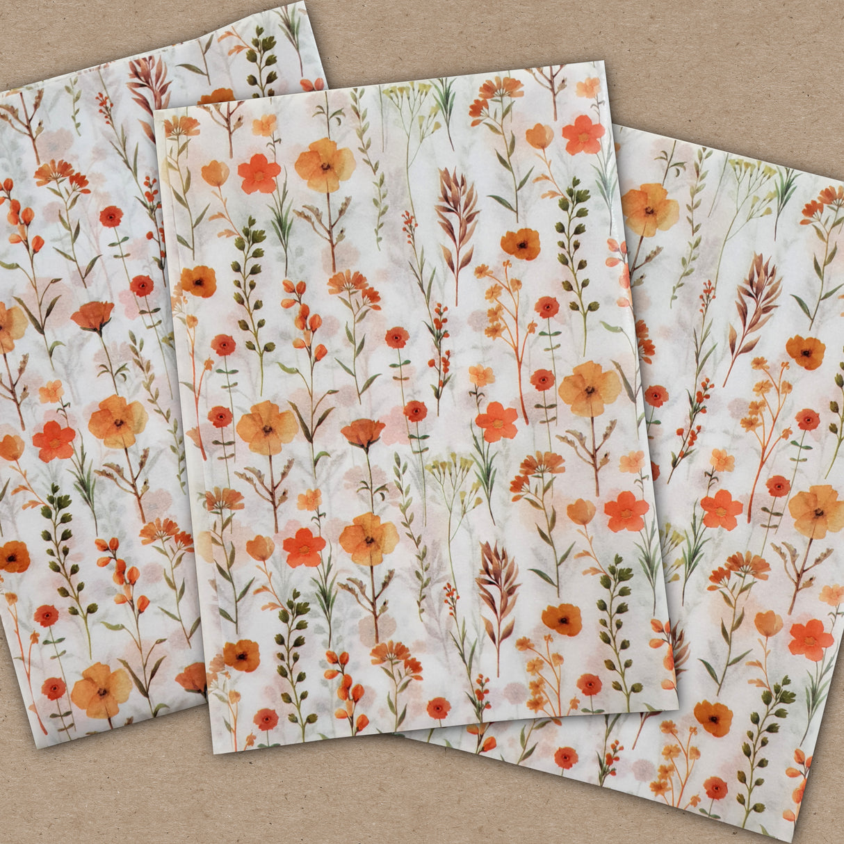 Decoupage Tissue Sheets - Summer Blooms - Set of 3 Pieces