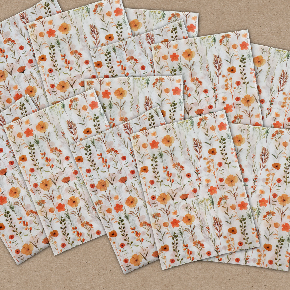 Decoupage Tissue Sheets - Summer Blooms - Set of 12 Pieces