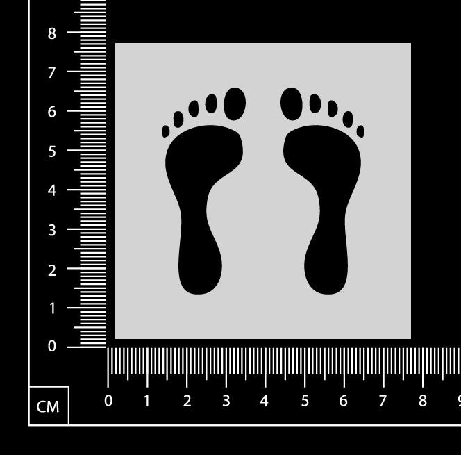CLEARANCE - Footprints - Stencil - 75mm x 75mm