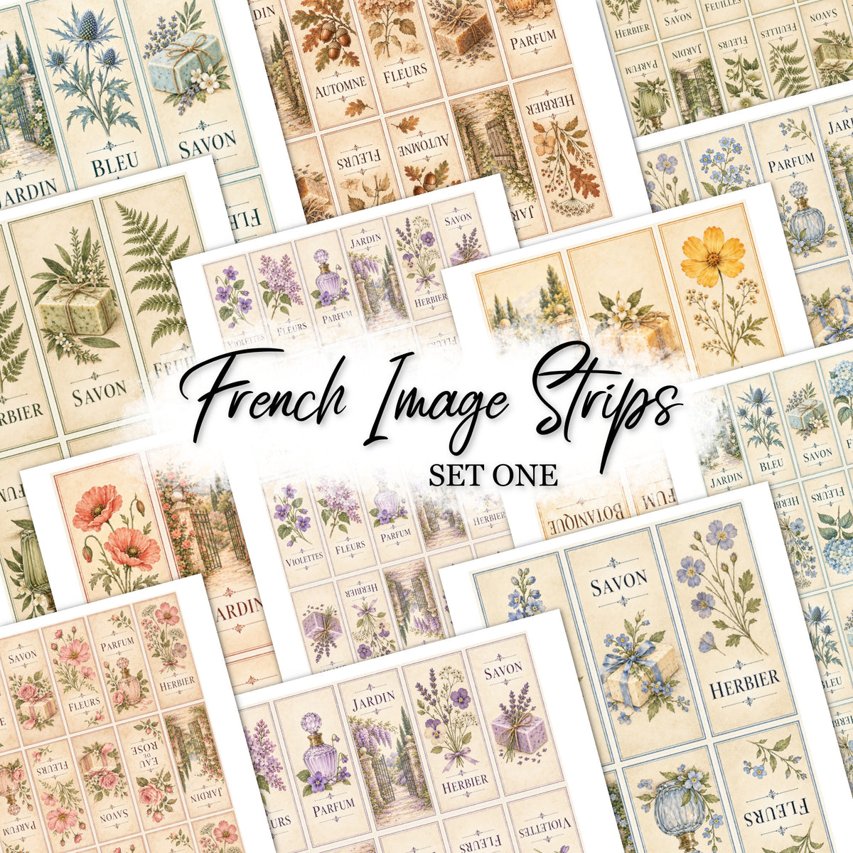 French Image Strips - Set One - DI-10345 - Digital Download
