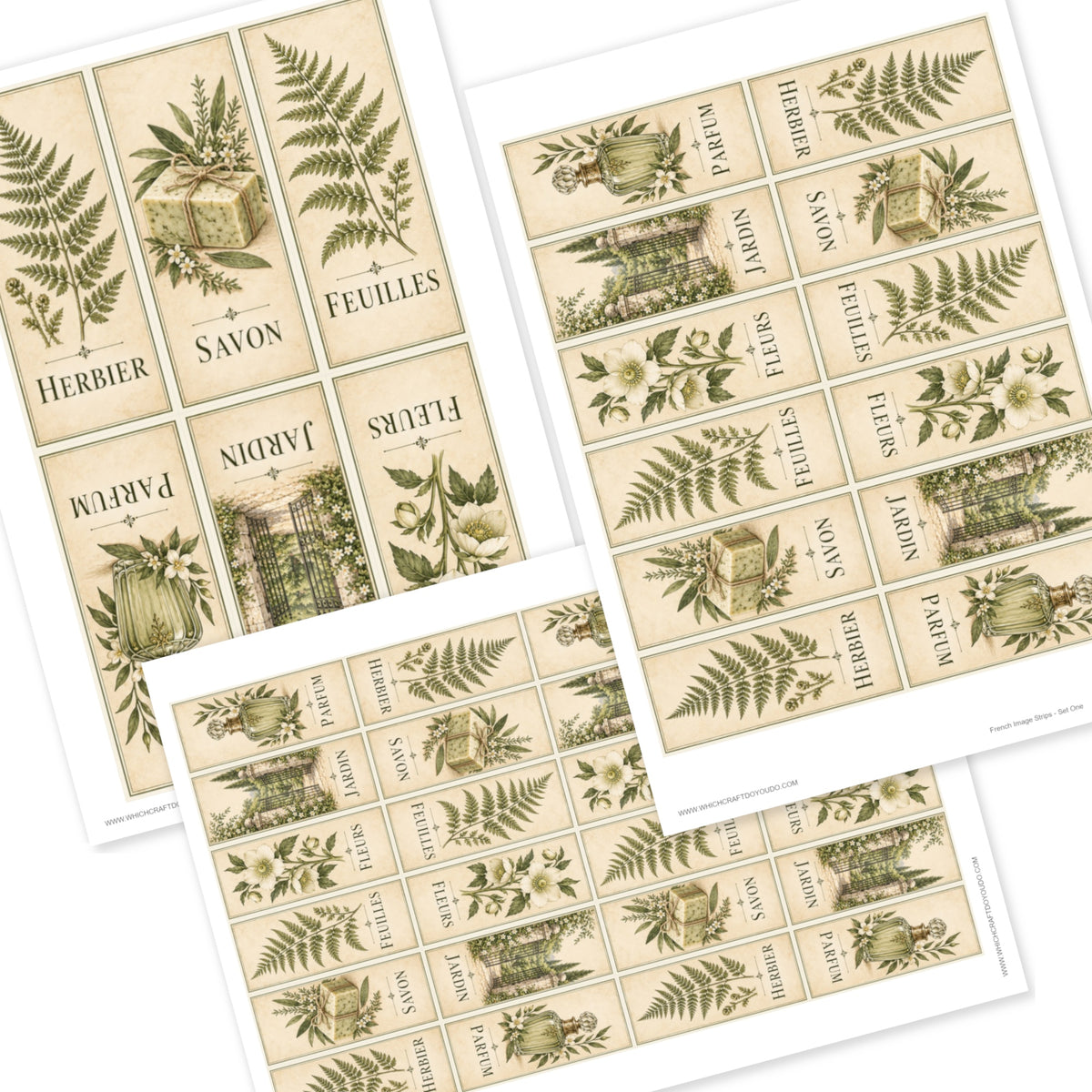 French Image Strips - Set One - DI-10345 - Digital Download
