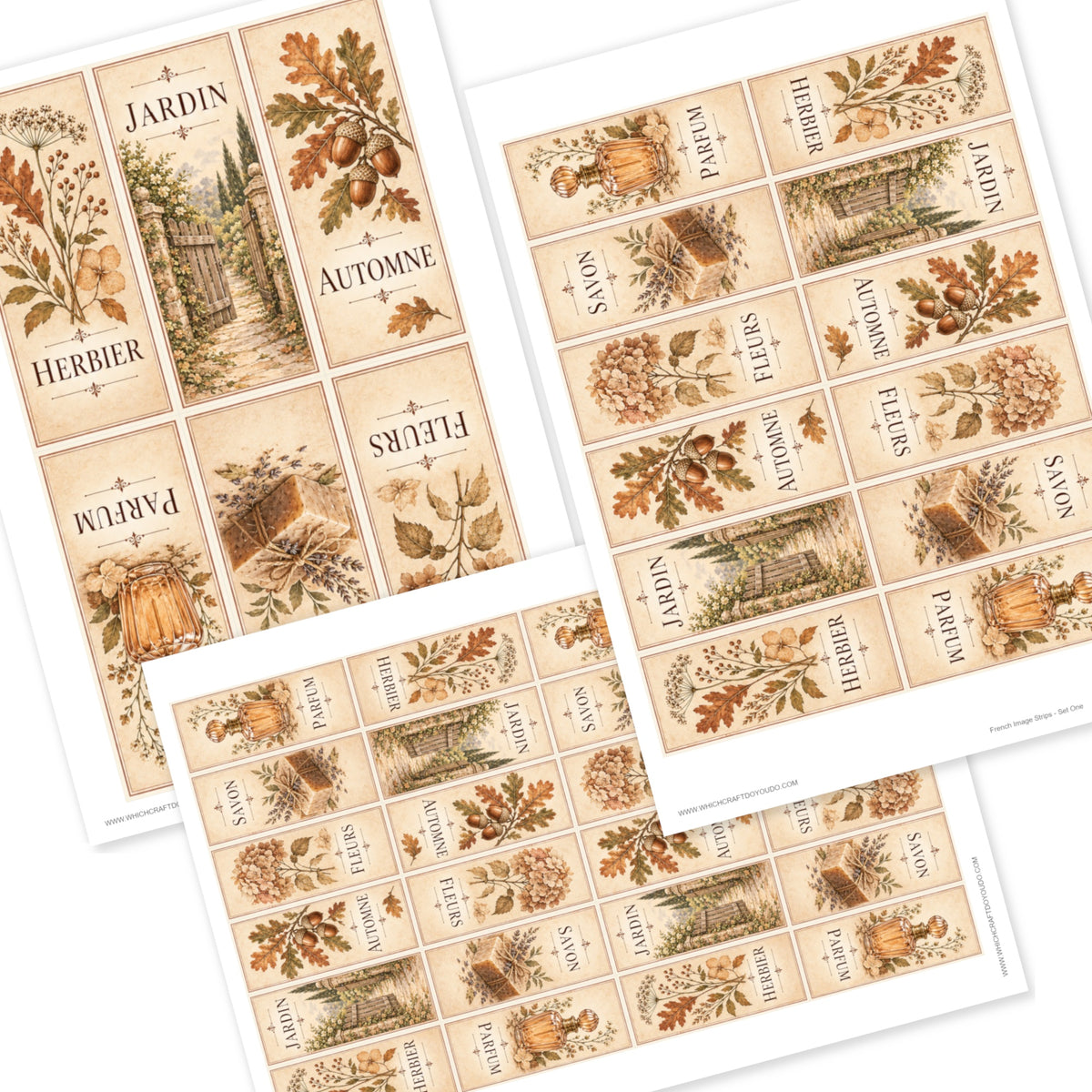 French Image Strips - Set One - DI-10345 - Digital Download