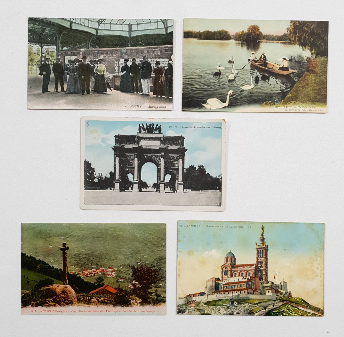 Authentic Vintage/Antique French Postcard - Set of 5 - GE