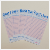 Guest Check Ephemera - Pink - 5 sheets