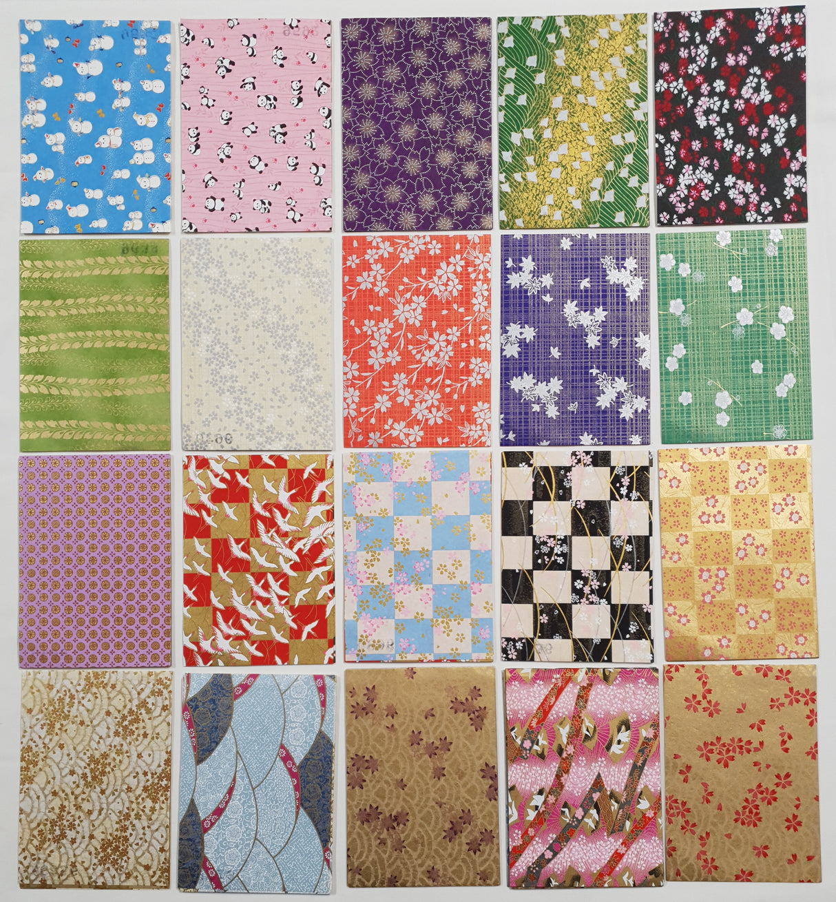Japanese Washi Papers - Set of 5 - Picked at Random