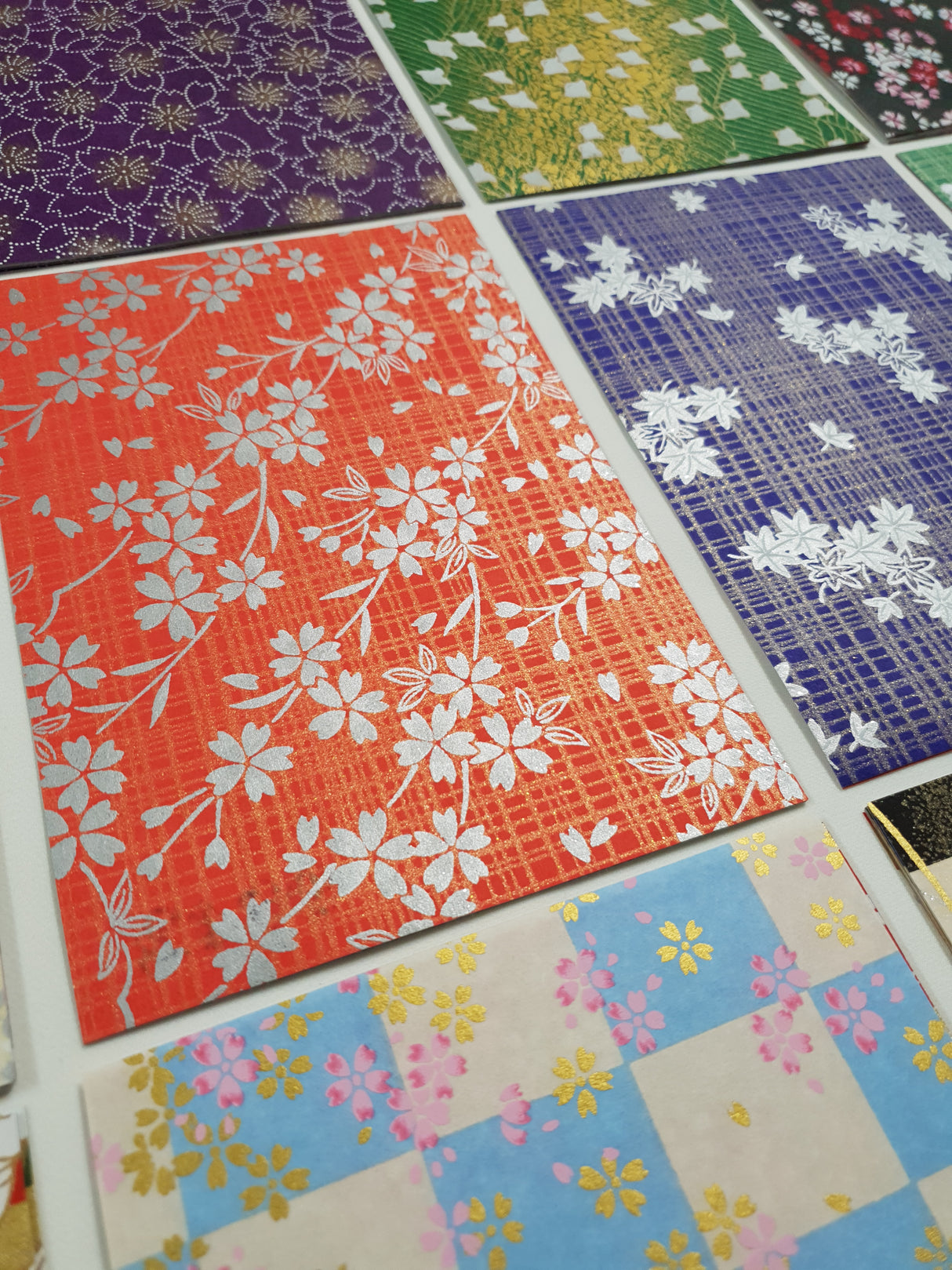 Hand Dyed Japanese Washi Papers - Set of 5 - Picked at Random