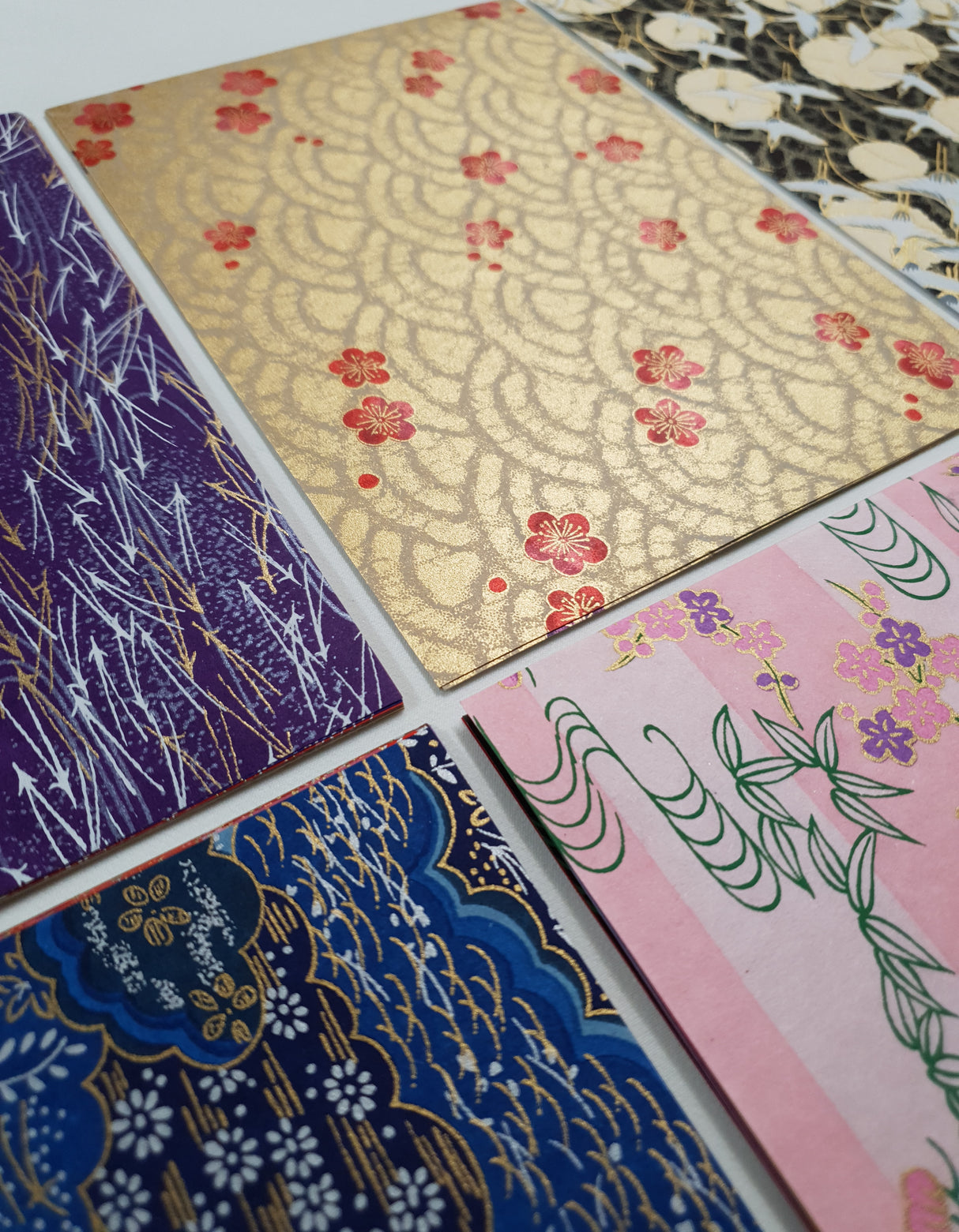Hand Dyed Japanese Washi Papers - Set of 5 - Picked at Random