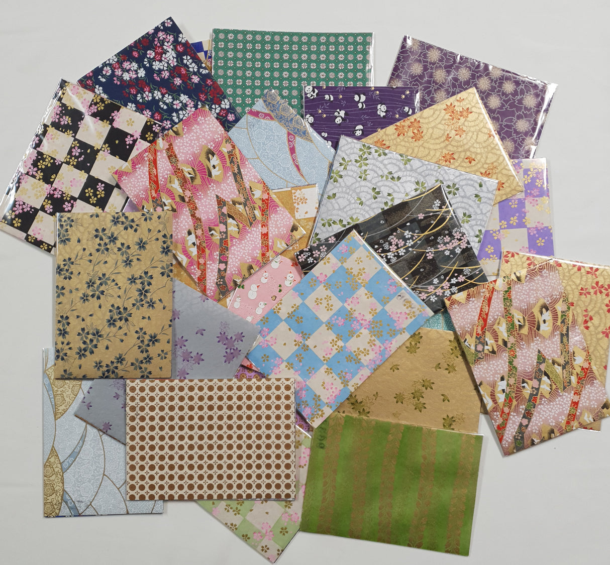 Hand Dyed Japanese Washi Papers - Set of 5 - Picked at Random