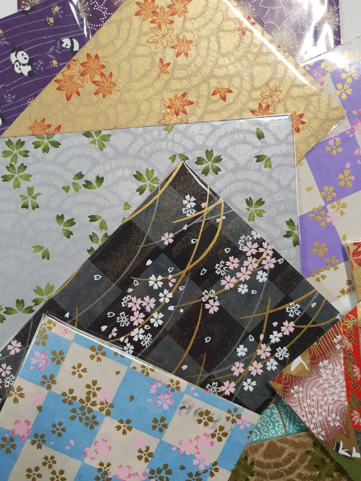 Hand Dyed Japanese Washi Papers - Set of 5 - Picked at Random