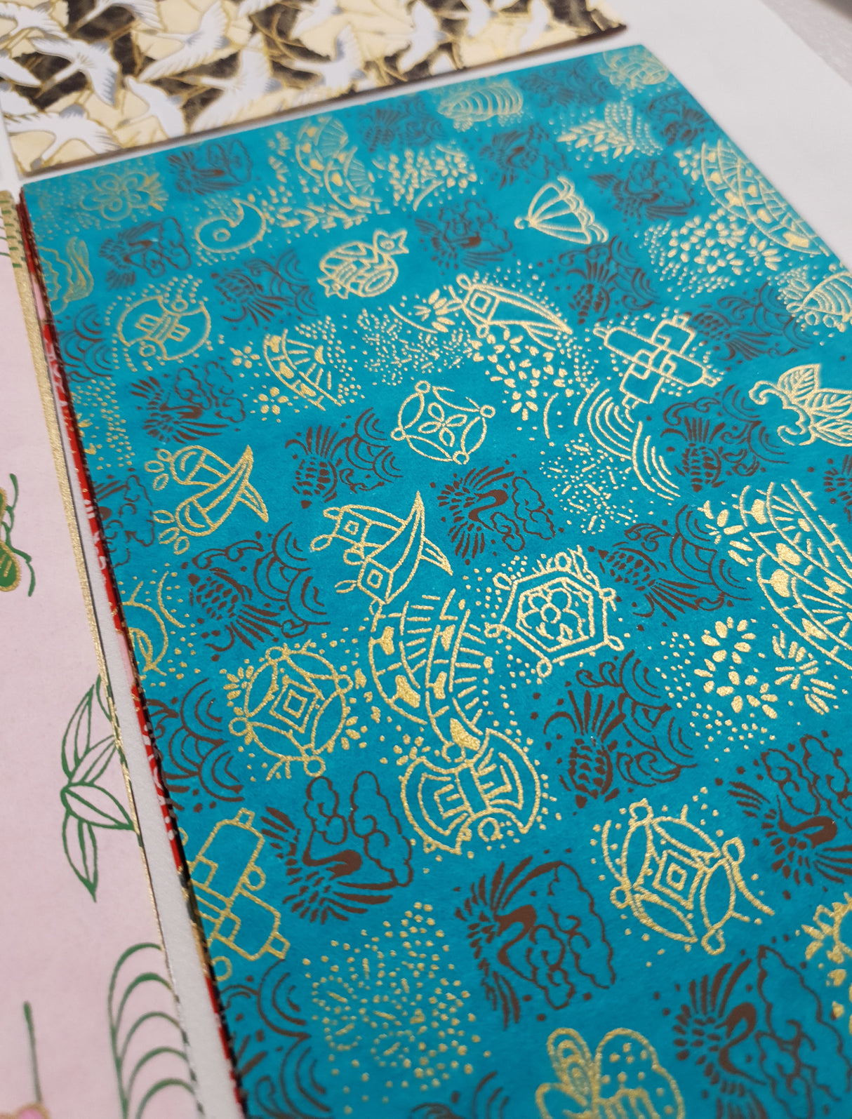 Hand Dyed Japanese Washi Papers - Set of 5 - Picked at Random