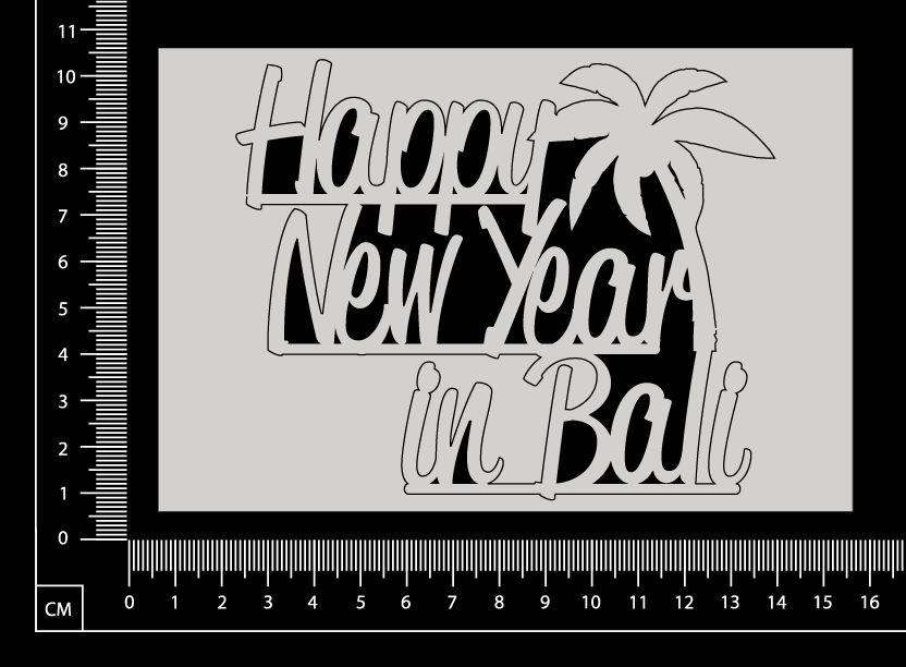 Happy New Year in Bali - A - White Chipboard