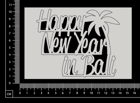 Happy New Year in Bali - A - White Chipboard