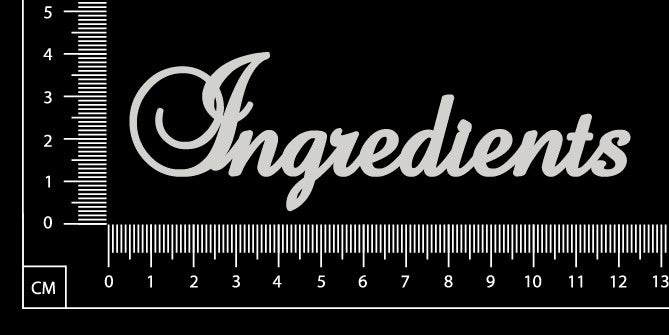 Elegant Word - Ingredients - White Chipboard