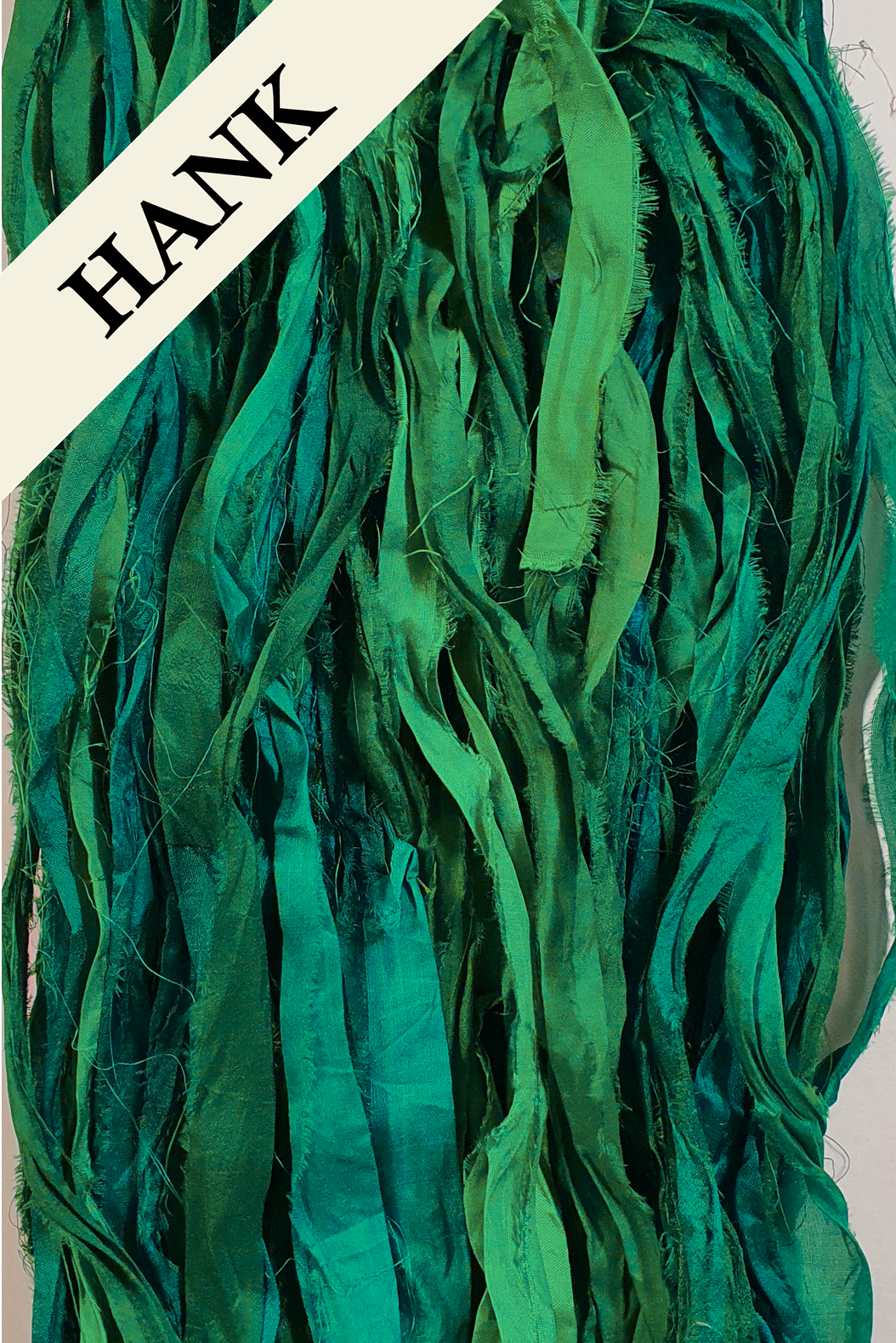 Reclaimed Sari Silk Ribbon - Jade - Hank