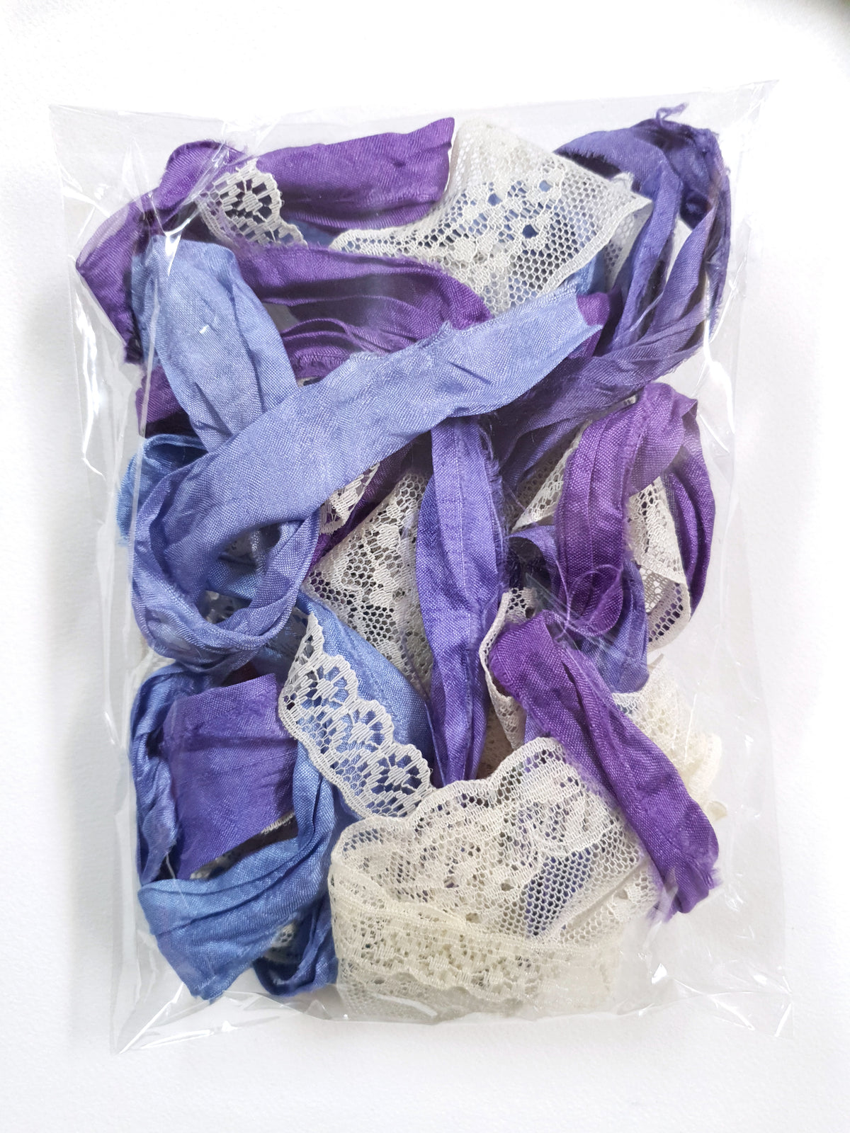 Pretty Purples – Sari Silk & Vintage Lace Pack - KJ