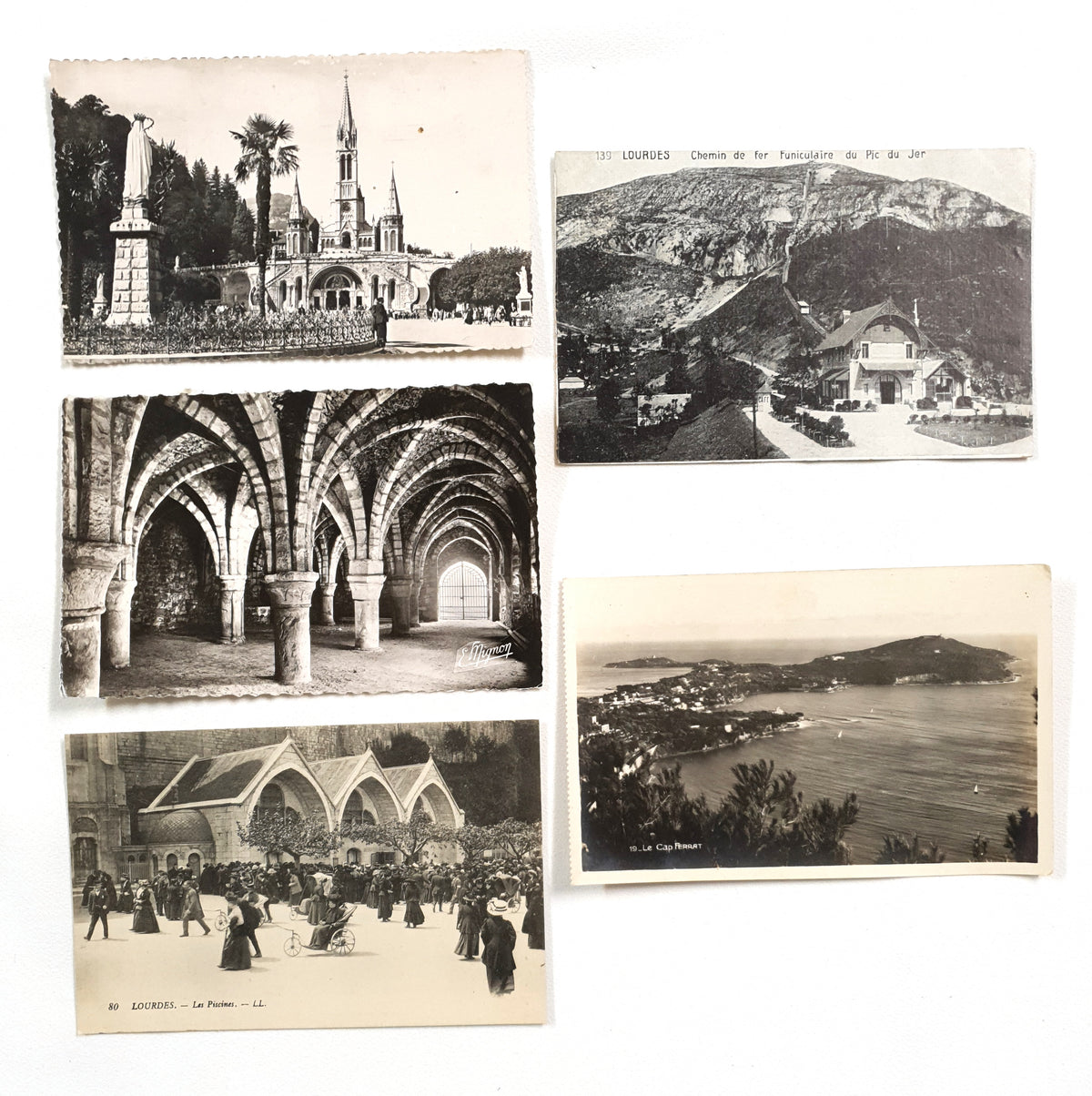 Authentic Vintage/Antique French Postcard - Set of 5 - LI